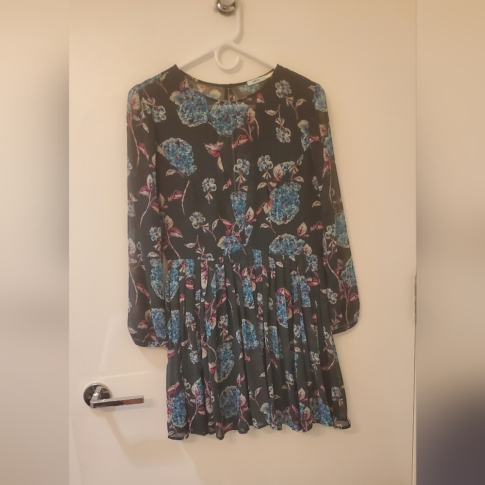Kimchi Blue and green Dress with Floral Accents